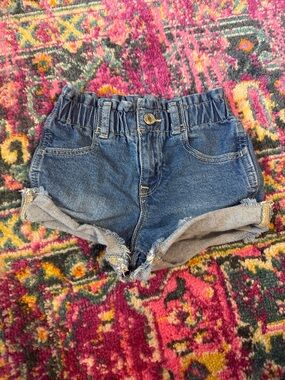 GAP Girls' Rolled Hem Denim Shorts - Blue